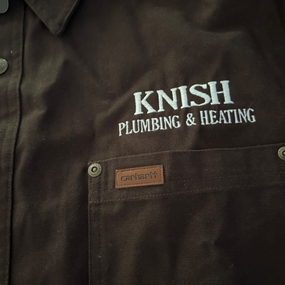 NEW Mens Carhartt Heavy Duty Brown Lined Canvas Button Shirt Size L Tall - Picture 3 of 6